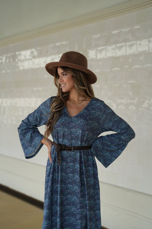 Vestido comprido em malha quente