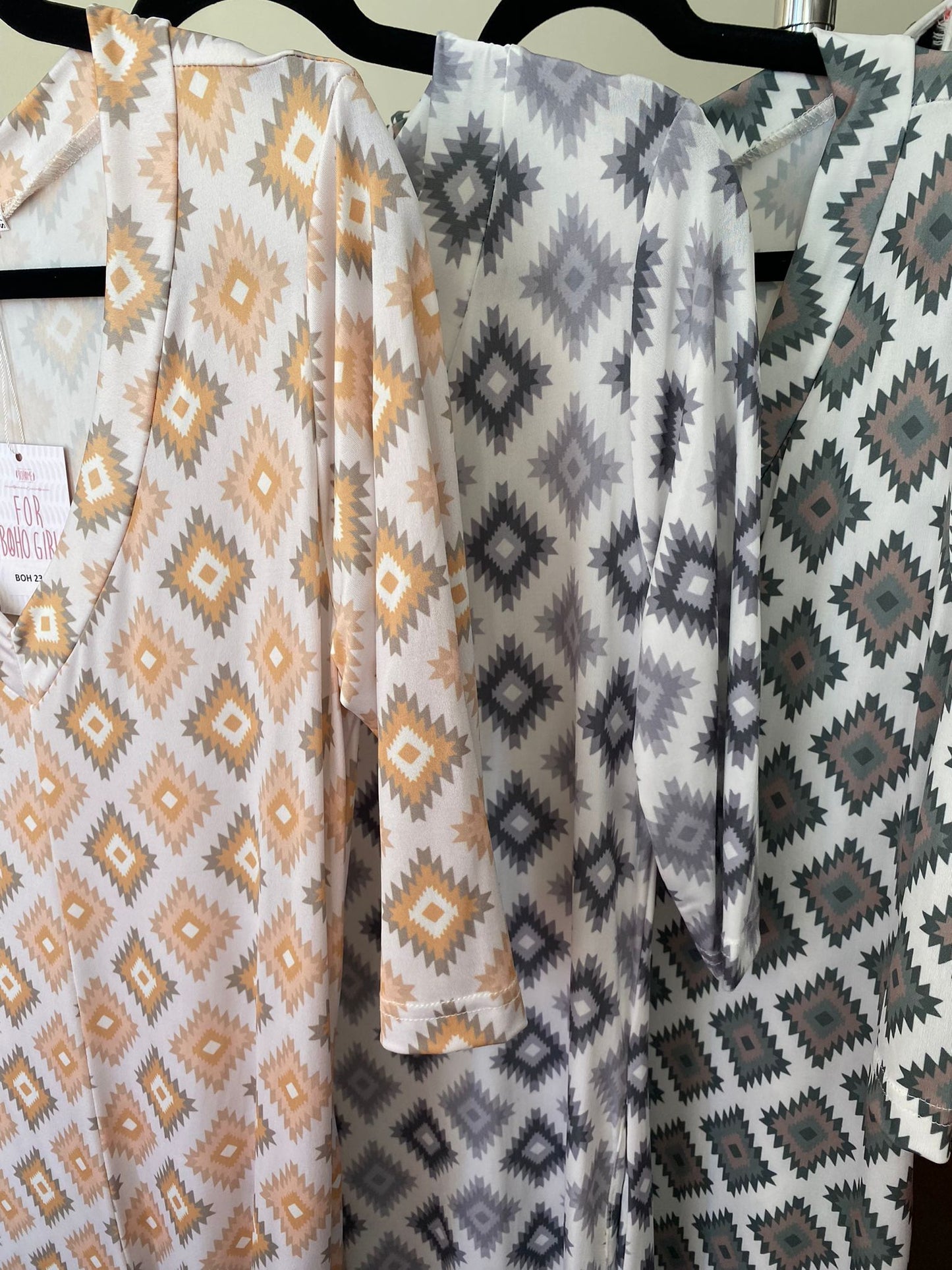 Macacão comprido em malha estampado étnico