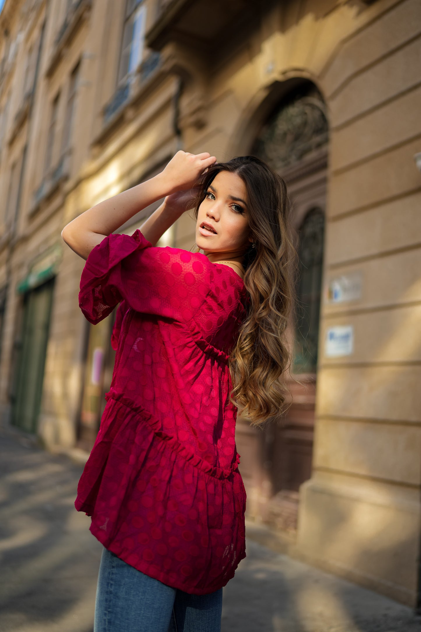Blusa com folhos