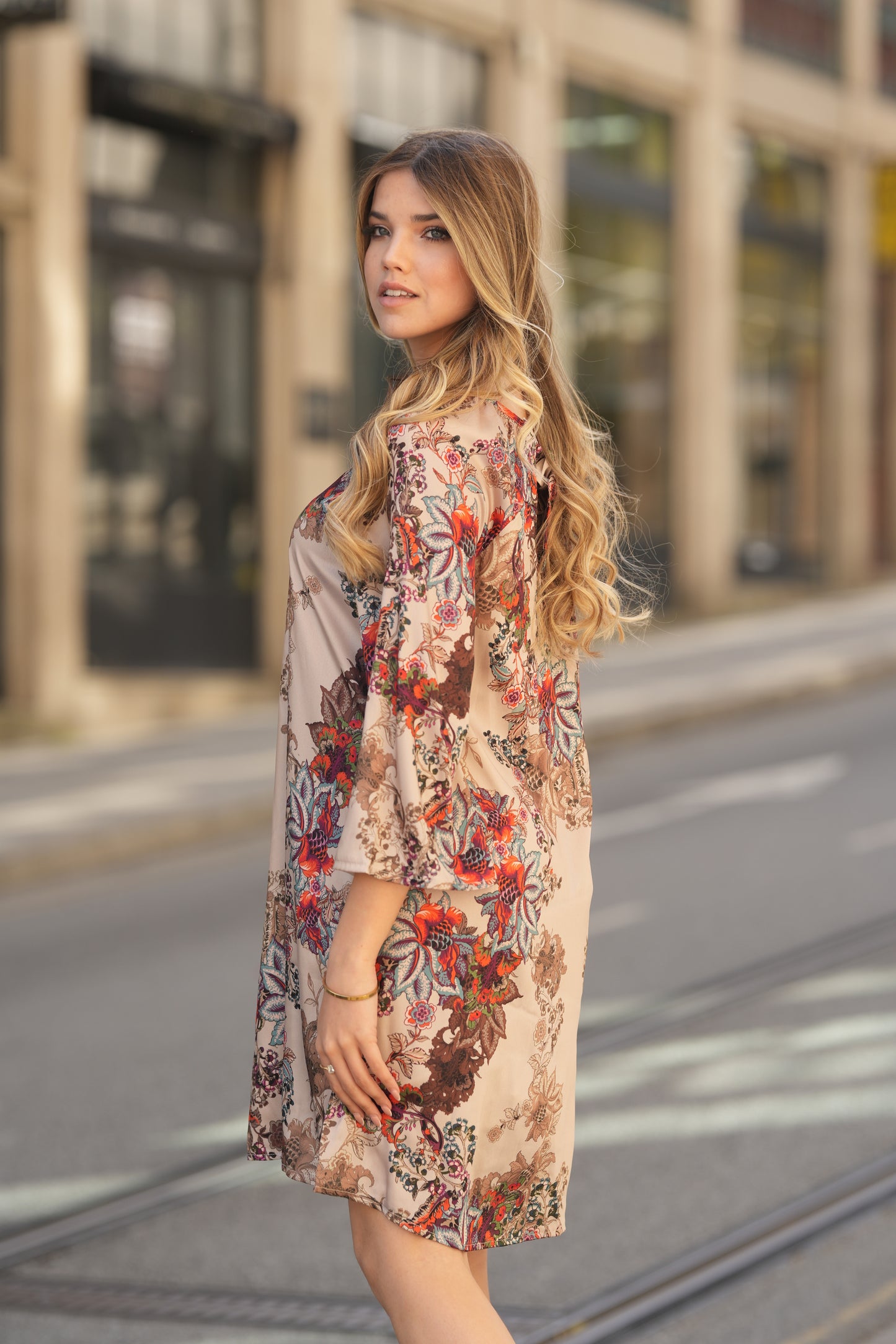 Vestido curto estampado