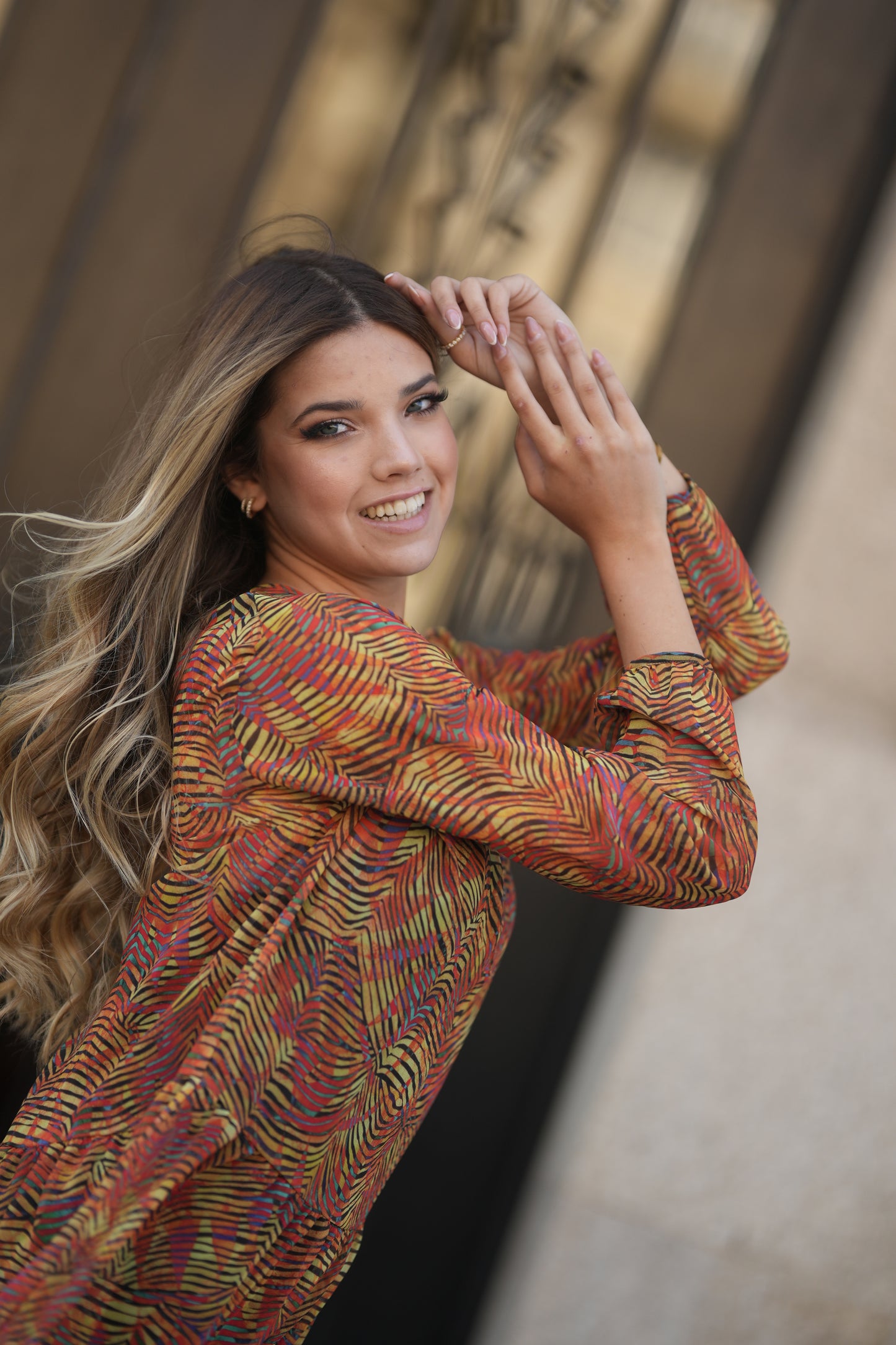 Vestido curto estampado
