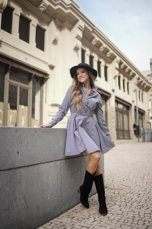 Vestido curto xadrez