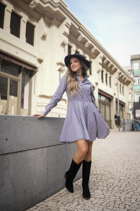 Vestido curto xadrez