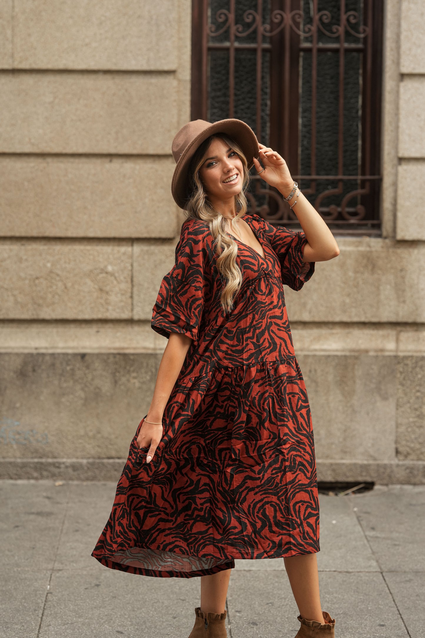 Vestido midi estampado