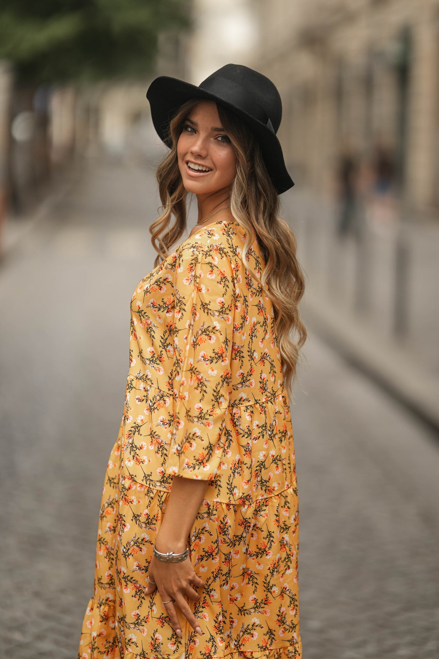 Vestido comprido flores