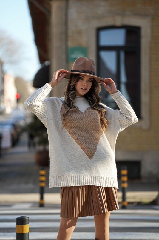 Camisola de malha com coração