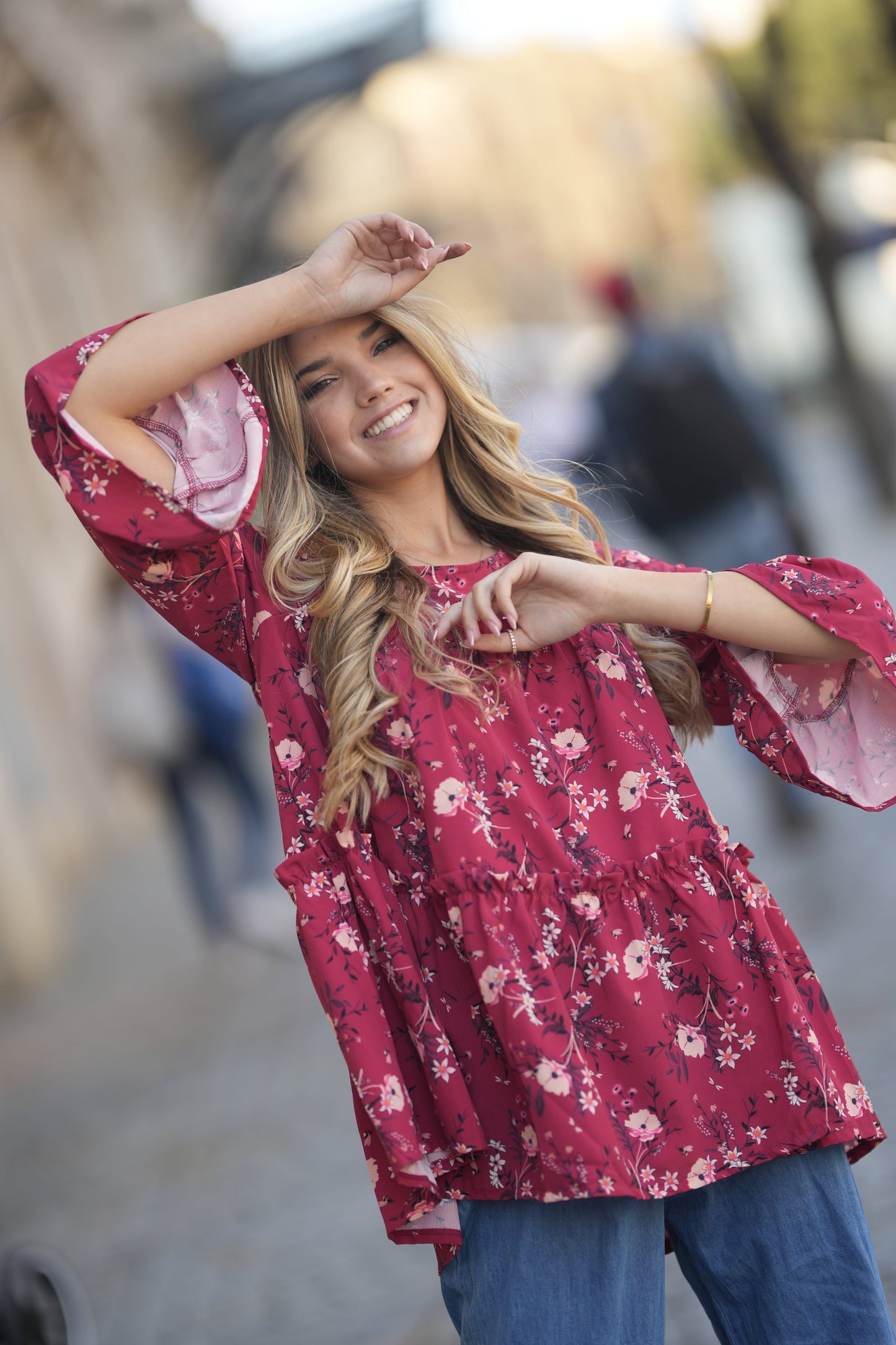 Blusa com folhos