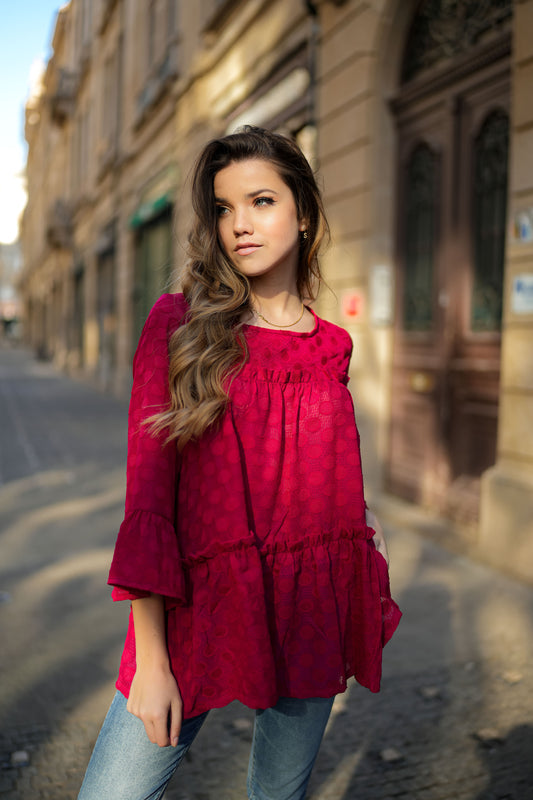 Blusa com folhos