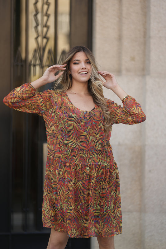 Vestido curto estampado