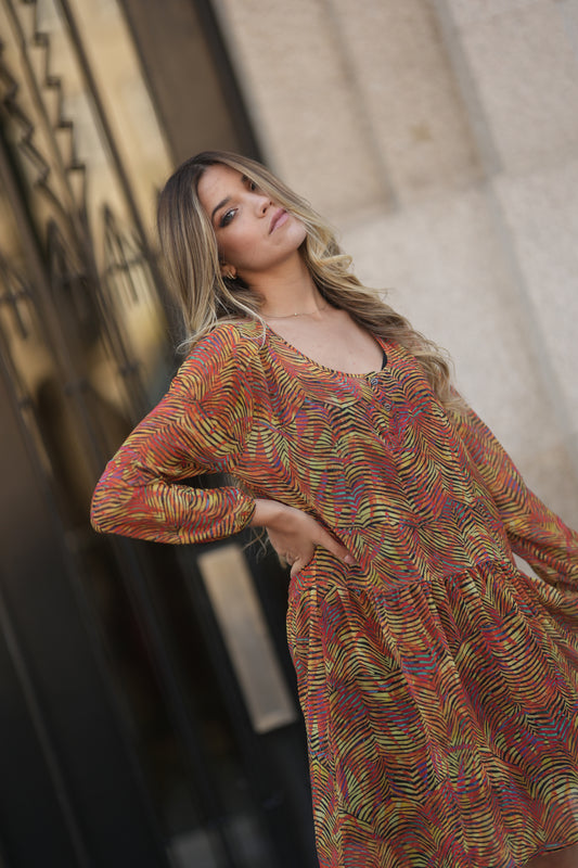 Vestido curto estampado
