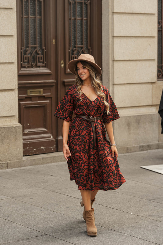 Vestido midi estampado