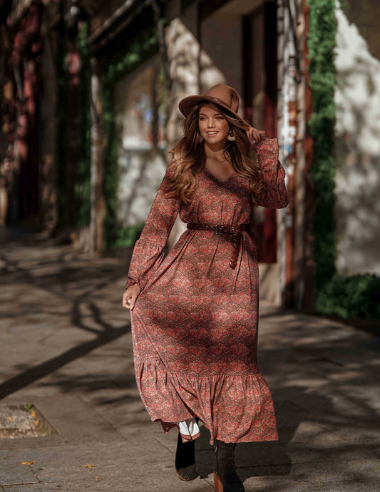 Vestido comprido em malha quente