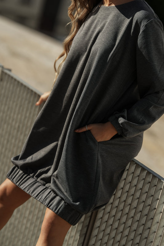 Vestido curto com elástico