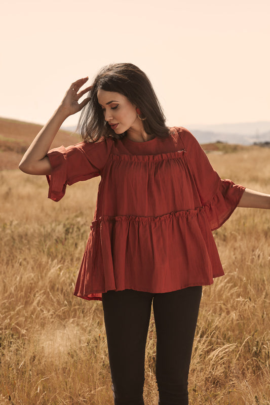 Blusa com franzidos
