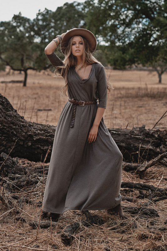 Vestido comprido em malha