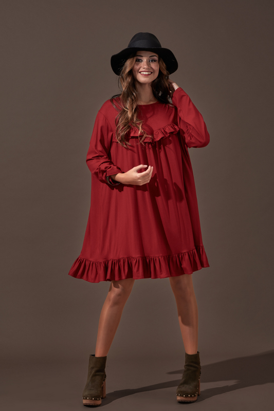 Vestido com folho