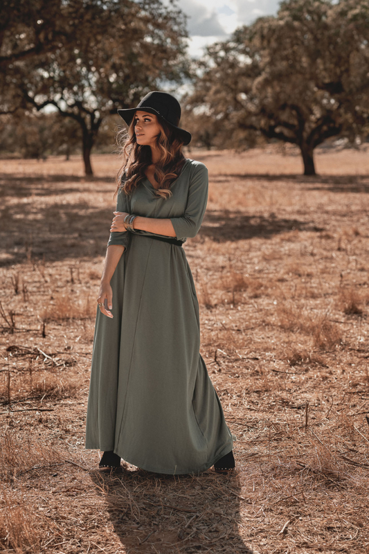 Vestido comprido em malha